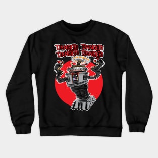 B9 Robot from Lost in Space alerting Danger! Crewneck Sweatshirt